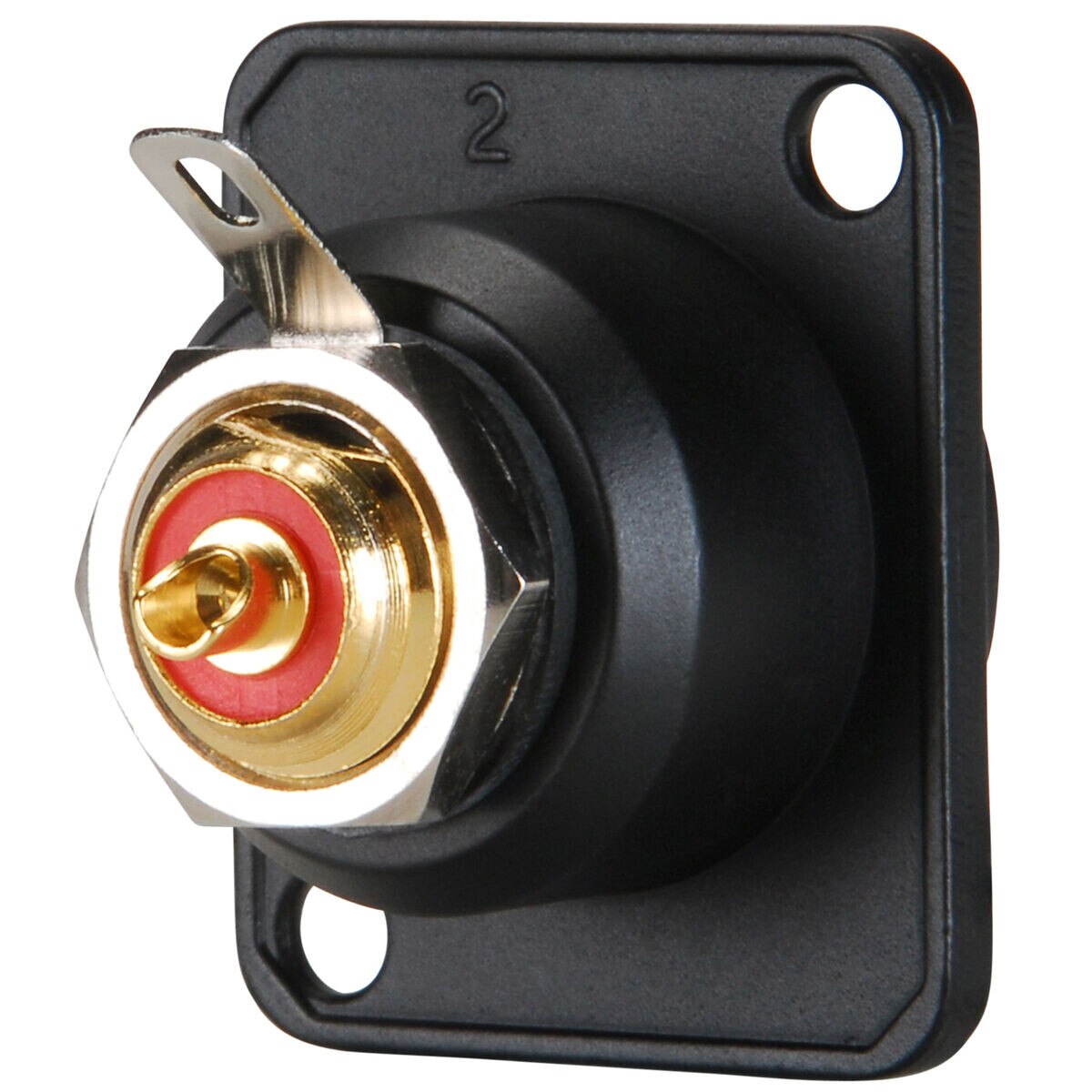 Amphenol ACJBRED "D" Flange Panel Mount RCA Jack Red/Black